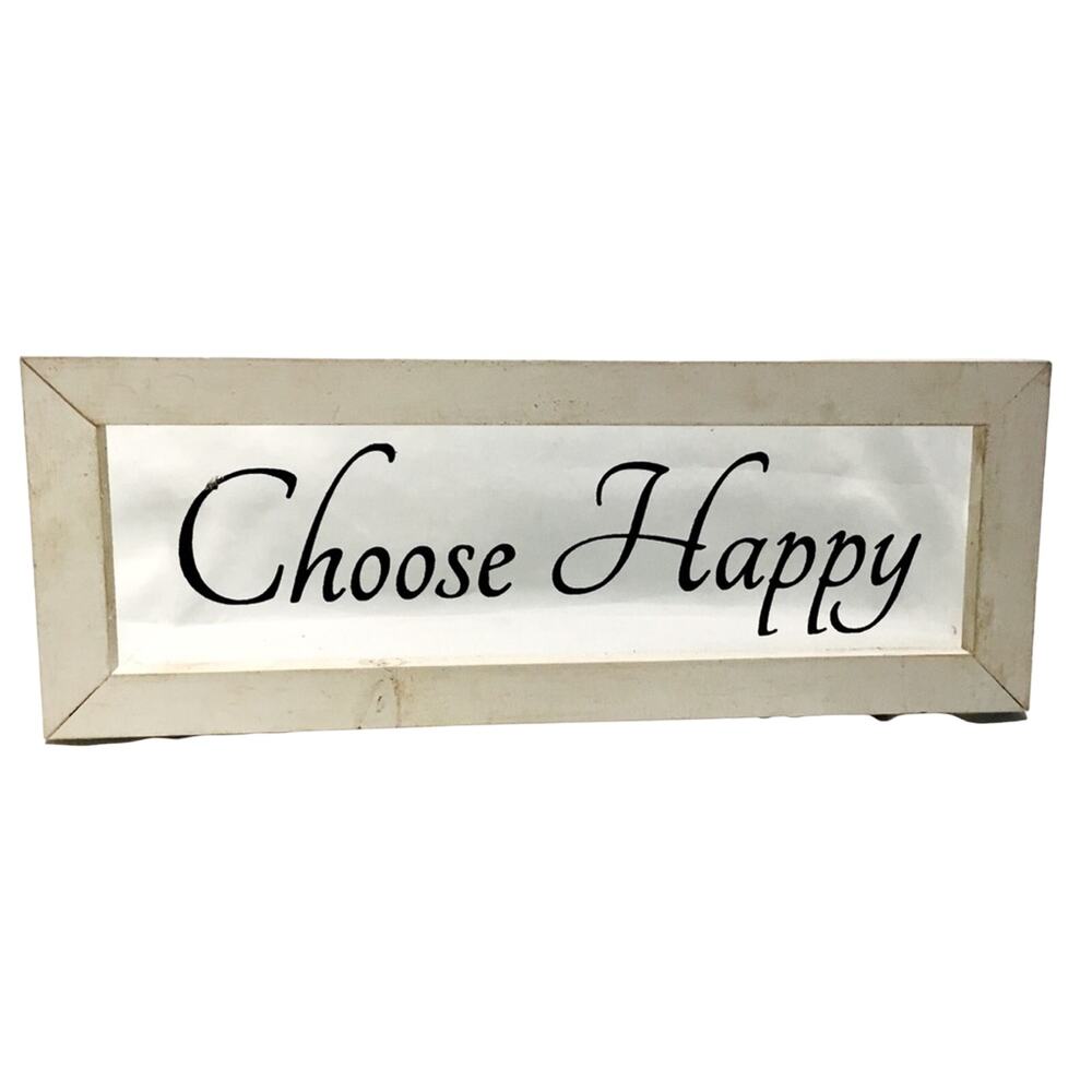 Motivational Art Print on Glass - “Choose Happy”
